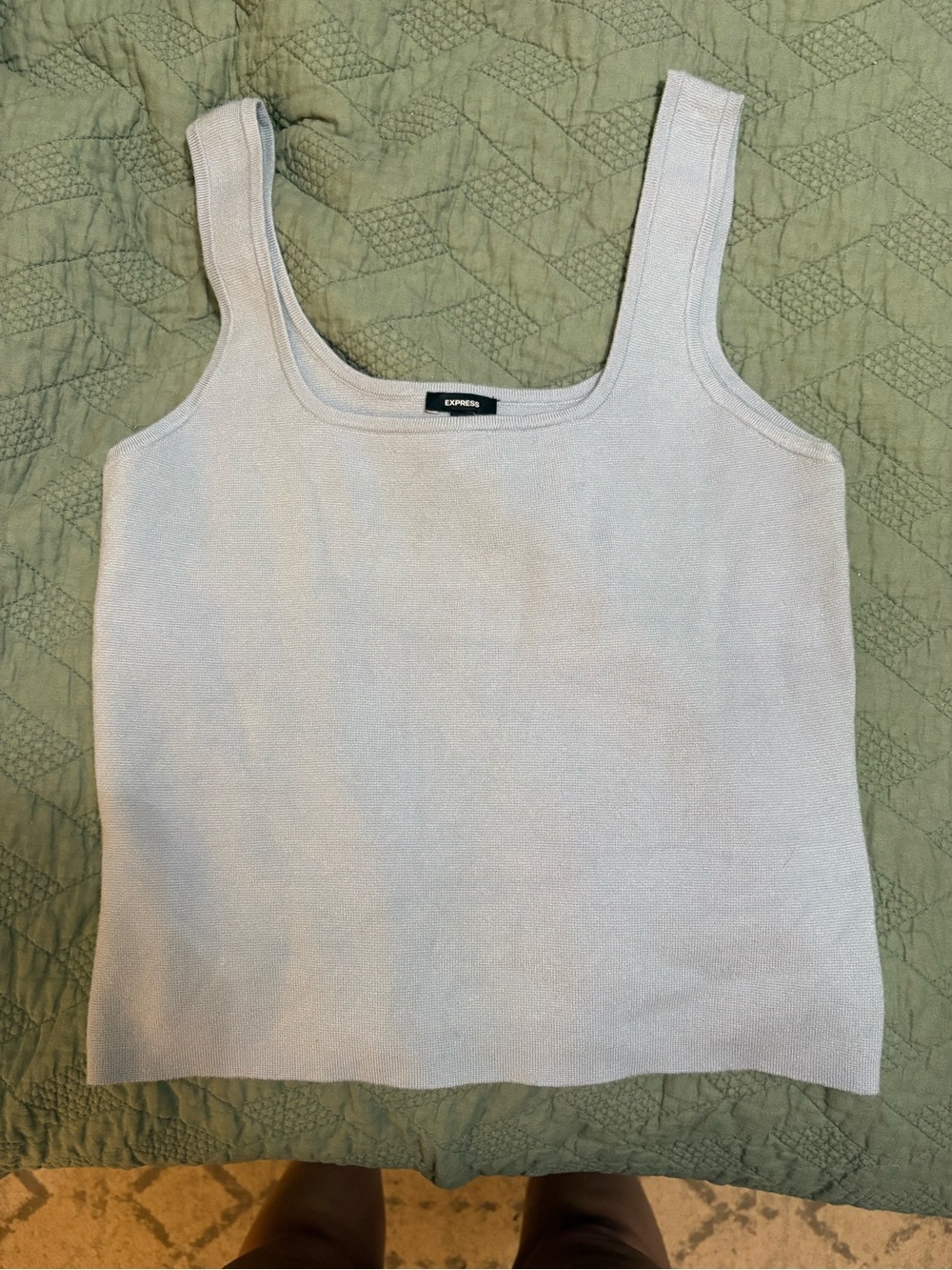 NWOT Express Women's Square Neck sweater Tank Top in sky blue